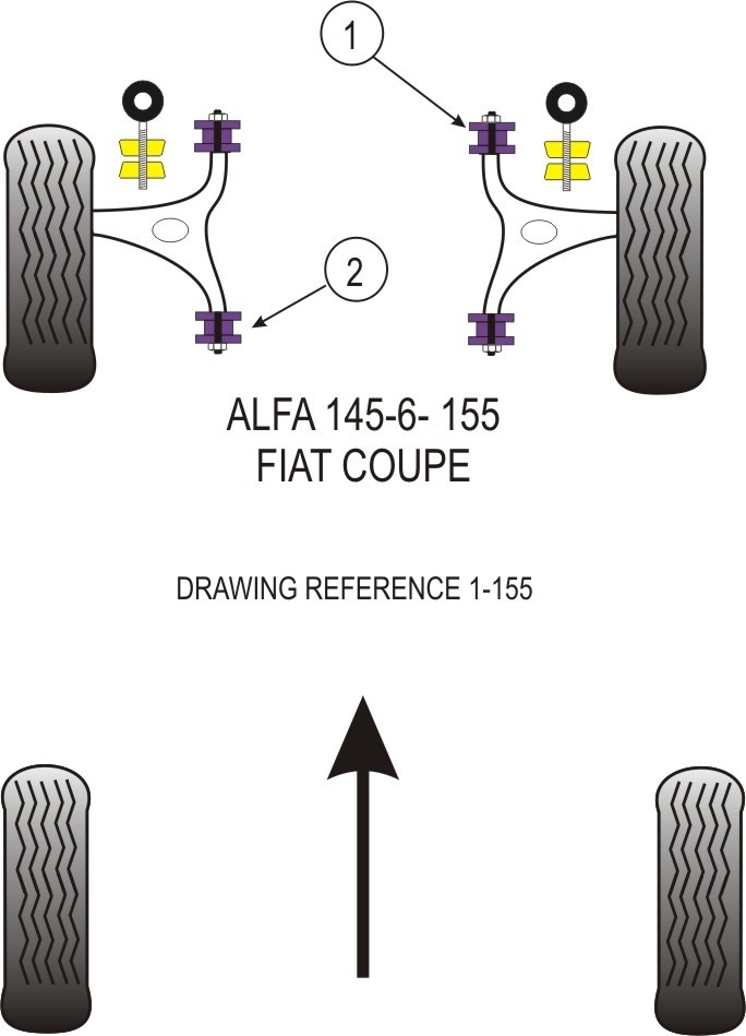 Fiat Coupe, Brava, Bravo, Marea  Front Lower Wishbone Rear Bush