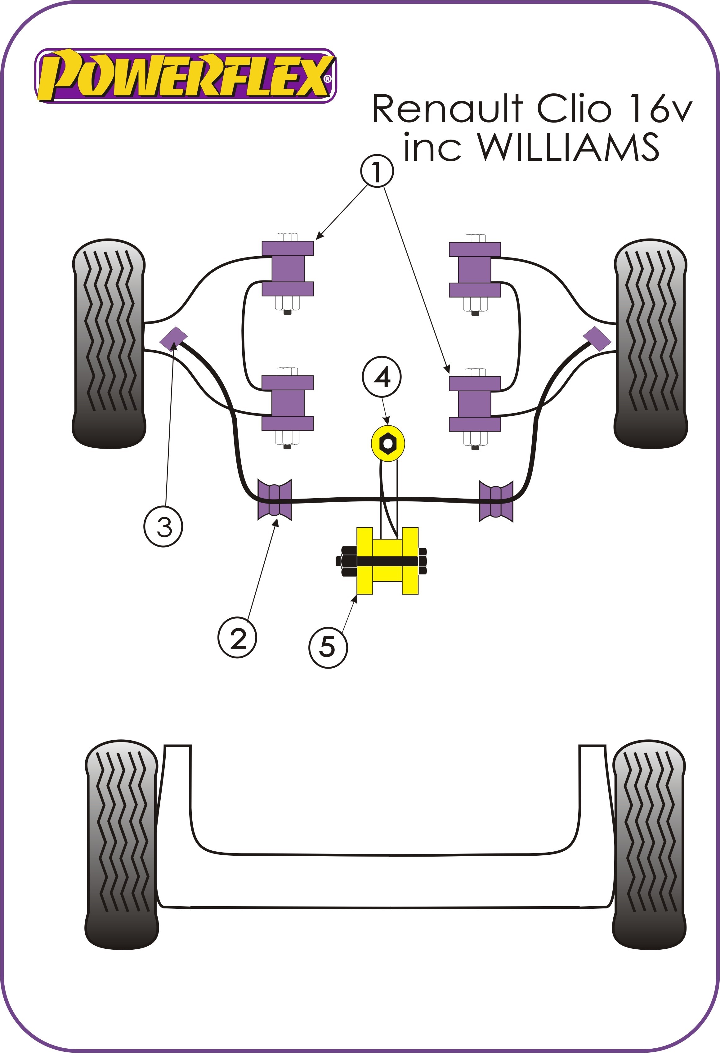 Renault Clio including 16v & Williams Front Lower Wishbone Bush