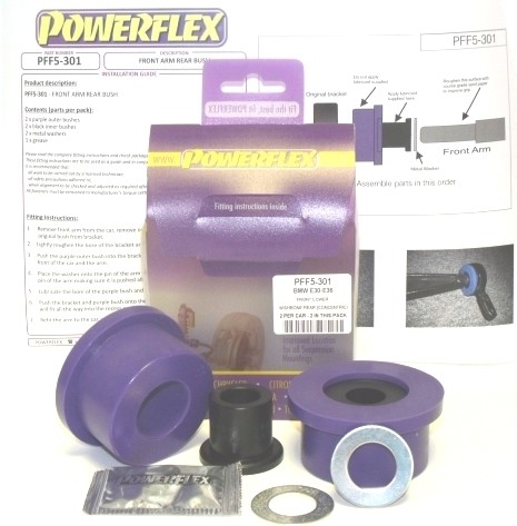 BMW E36 3 Series  Front Lower Wishbone Rear Bush - PowerFlex PFF