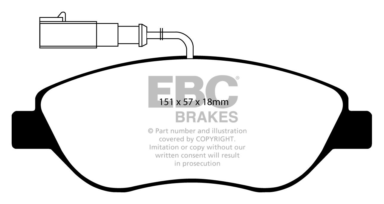 EBC Brakes ALFA ROMEO Mi.To 1.3 TD 2008-2010 Remblokken voorzijd