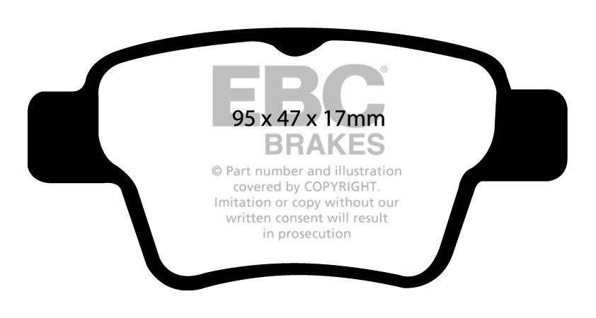 EBC Brakes PEUGEOT 207 1.6 TD (90) 2006-.. Remblokken achterzijd