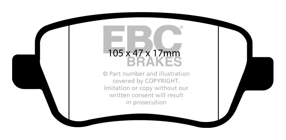 EBC Brakes FIAT Croma 2.4 TD 2005-.. Remblokken achterzijde gree