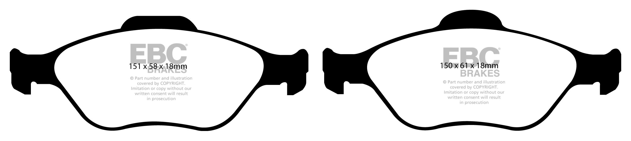 EBC Brakes VAUXHALL (OPEL) Carlton 2.0 D 81-82 Remblokken voorzi