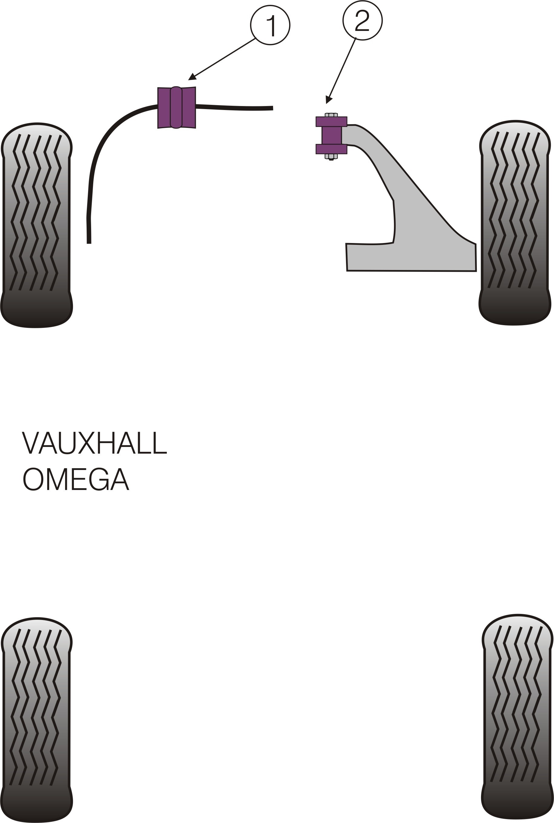 Opel Omega B 1994-2003 Front Anti Roll Bar To Chassis Bush 26mm