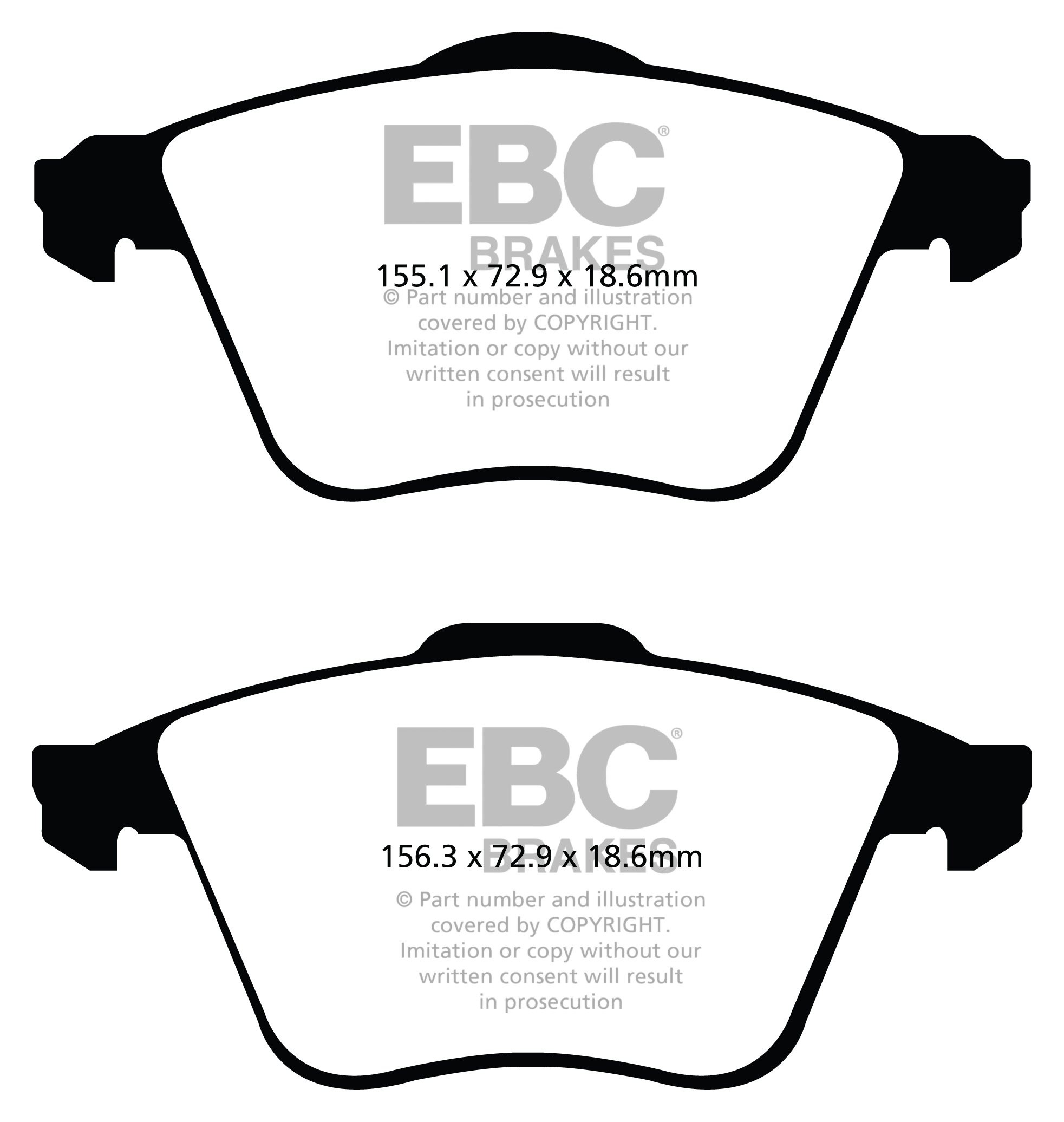 EBC Brakes VOLVO V50 2.0 2006-.. Remblokken voorzijde greenstuff