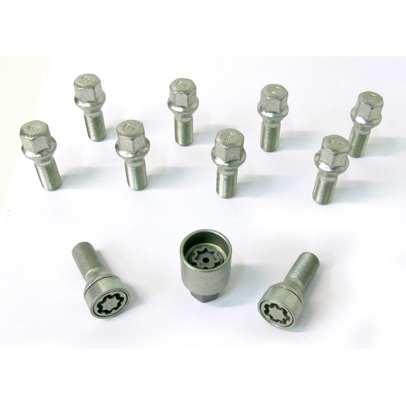 H&R Wielboutenset konisch M14x1.25 - Lengte 50mm - 10 stuks - incl. wielsloten