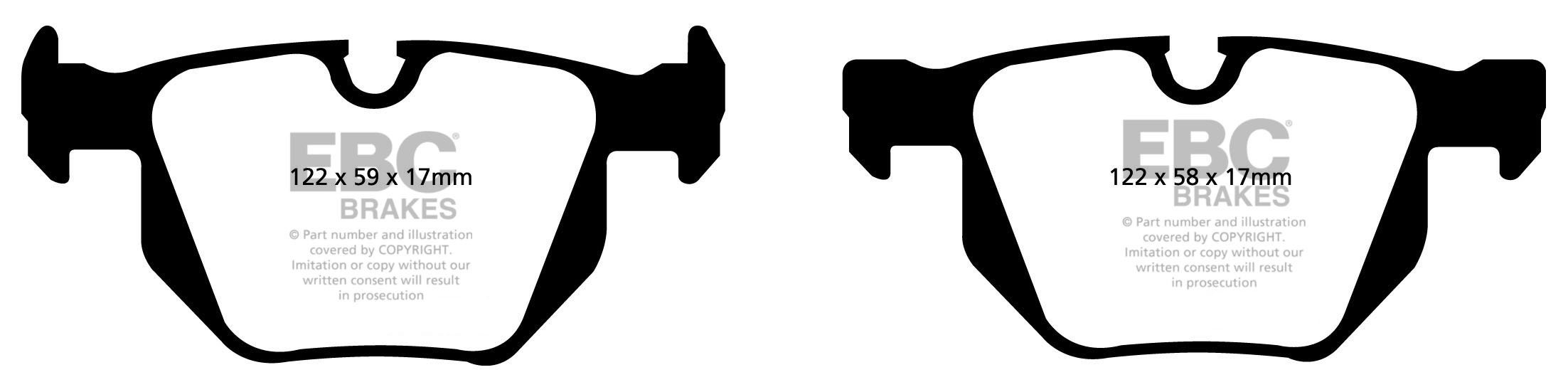 EBC Brakes BMW 525X (4WD) 2.5 (E60) 2005-2008 Remblokken achterz