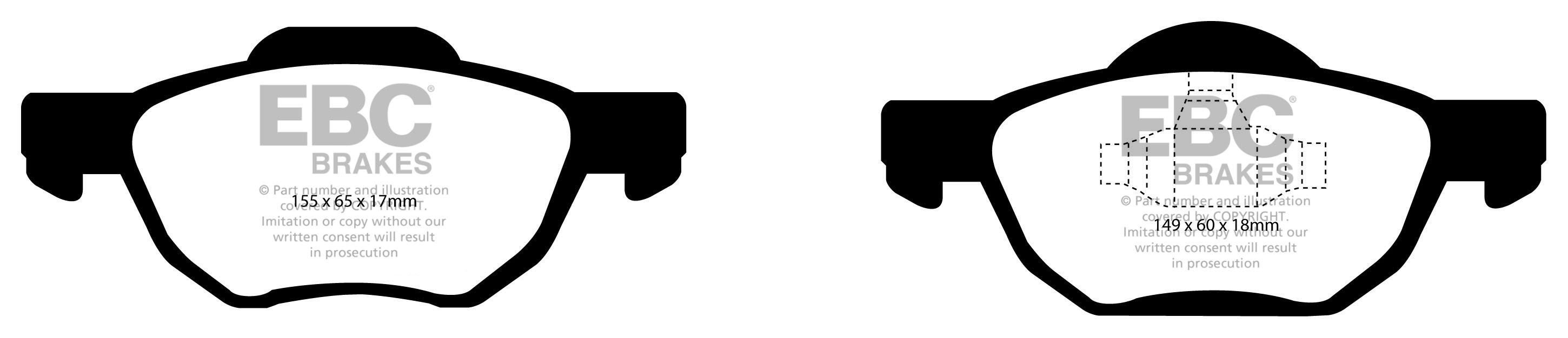 EBC Brakes HONDA Accord 2.0 Tourer (CM1) 2003-2008 Remblokken vo
