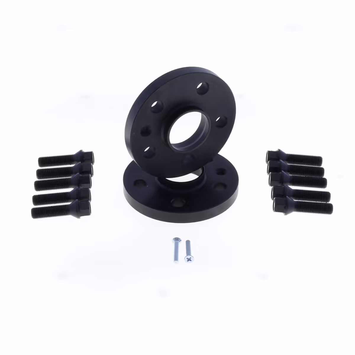 Spoorverbreders 5x100 naaf:57 dikte:12mm Audi Seat Skoda VW incl. wielbouten Zwart