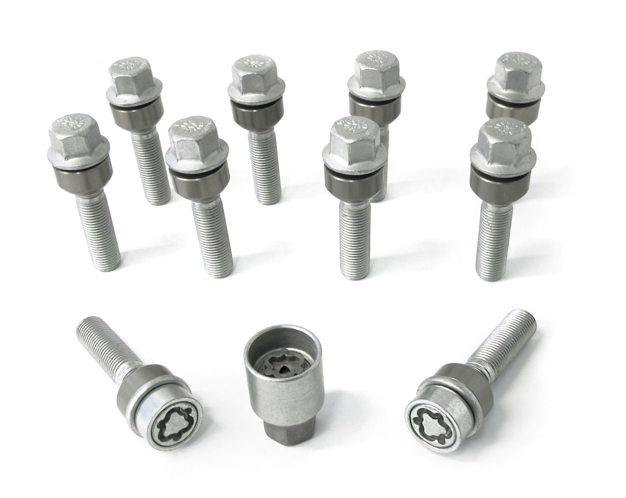 H&R Wielboutenset bolkonisch met beweegbare ring R14 M14x1.50 - Lengte 60mm - 10 stuks (Bv.  Porsche) - incl. wielsloten