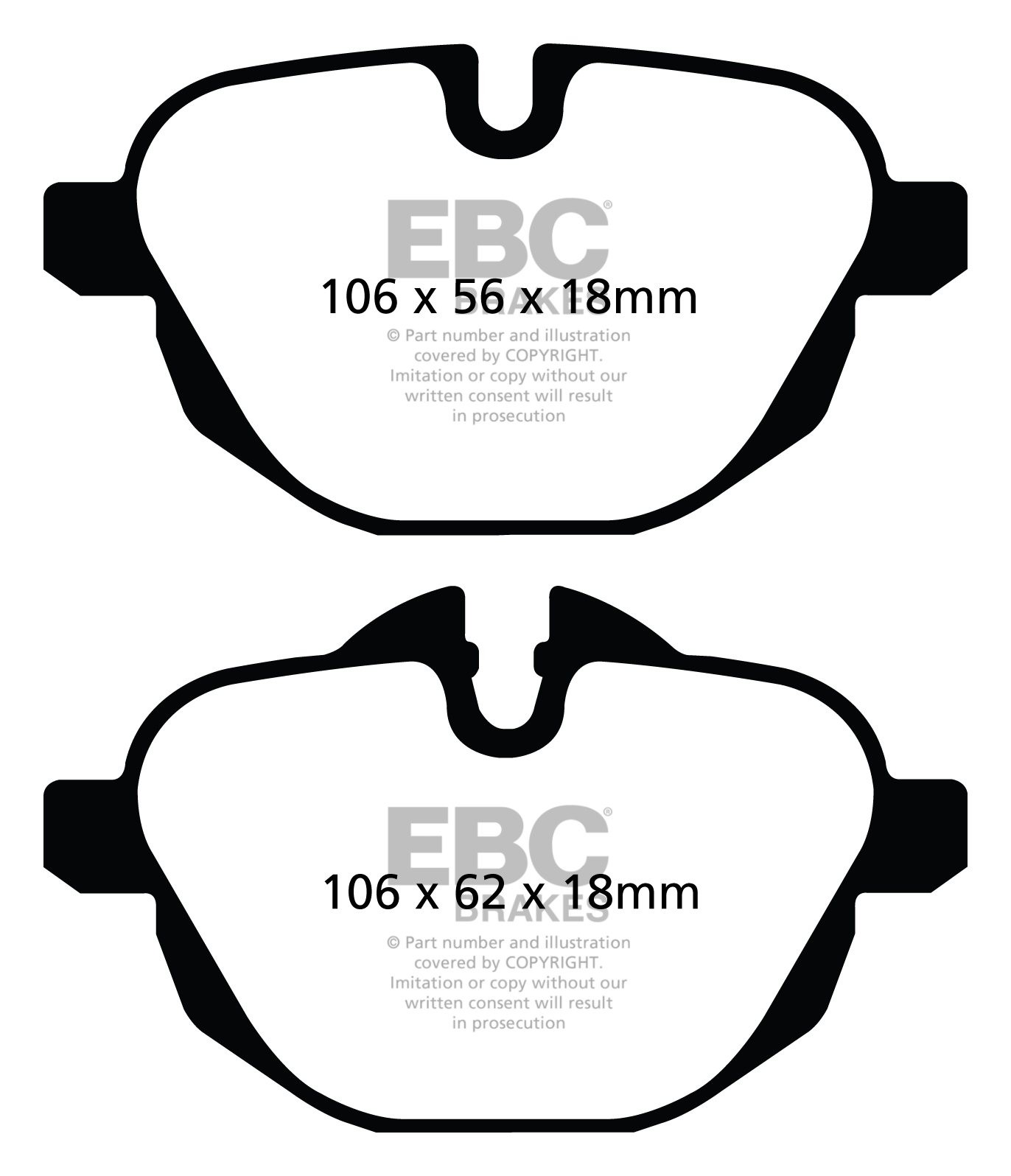 EBC Brakes BMW X3 2.0 Turbo (F25) 2011-.. Remblokken achterzijde