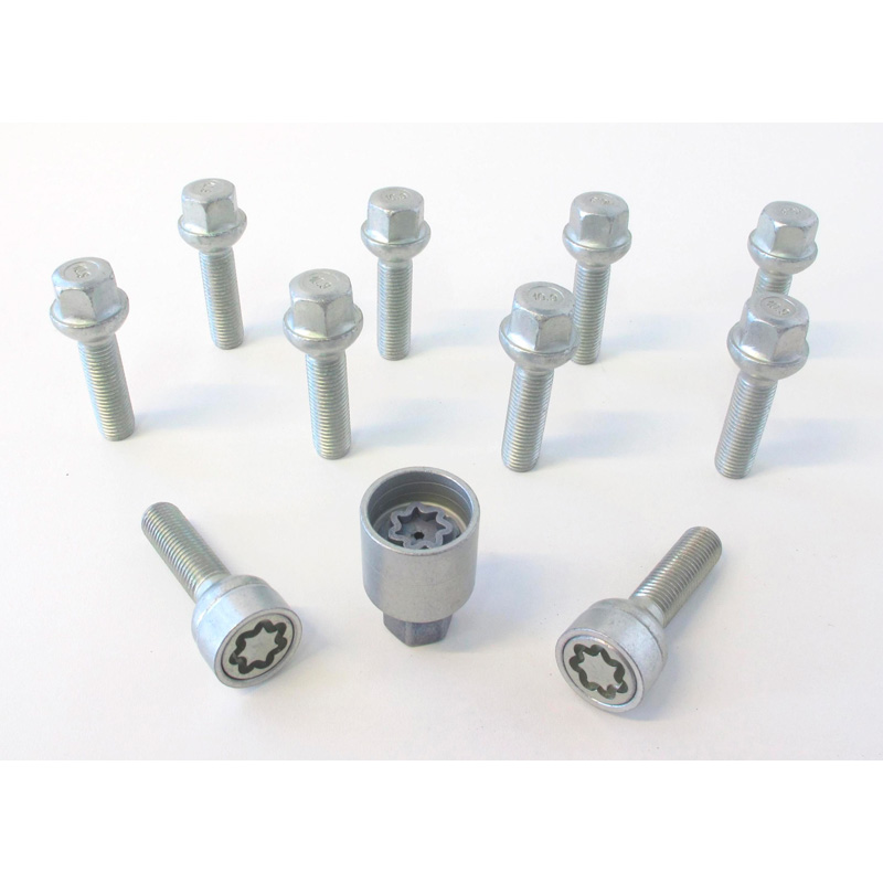 H&R Wielboutenset bolkonisch R12 M12x1.50 - Lengte 45mm - 10 stuks (Bv.  Mercedes) - incl. wielsloten