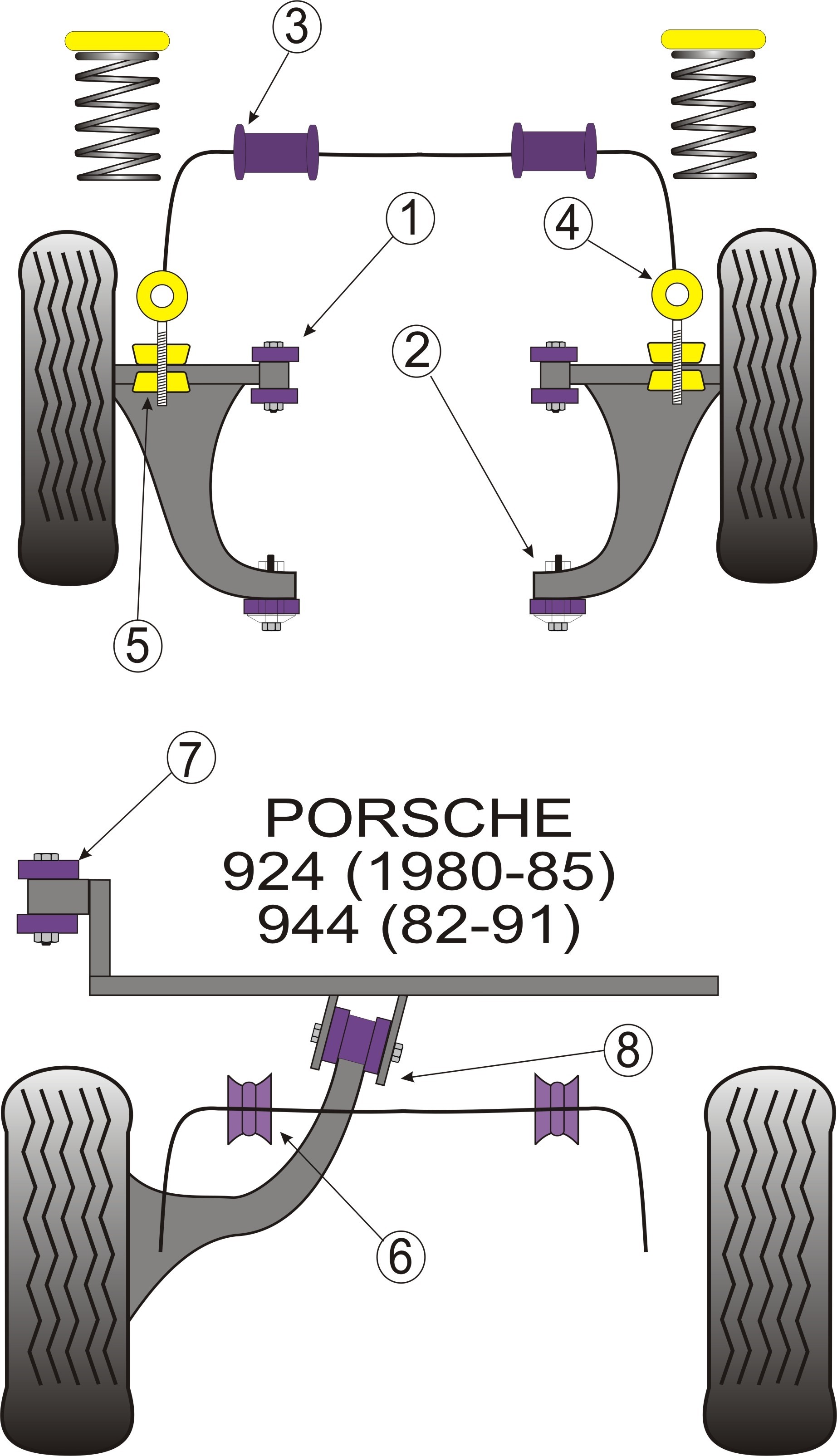 Porsche 968 Rear Axle Carrier Outer Mounting - PowerFlex PFR57-2