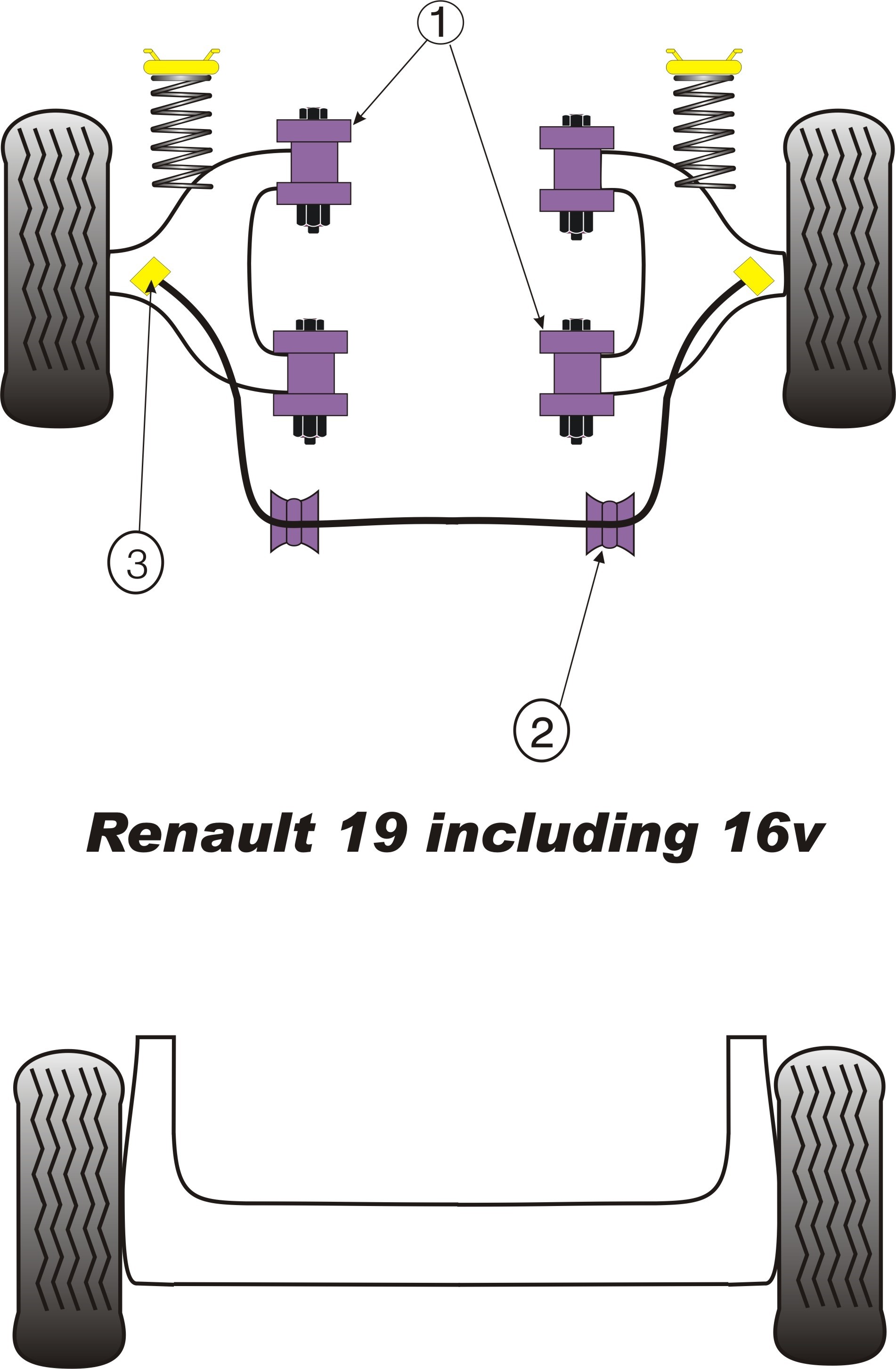 Renault Clio including 16v & Williams Front Lower Wishbone Bush