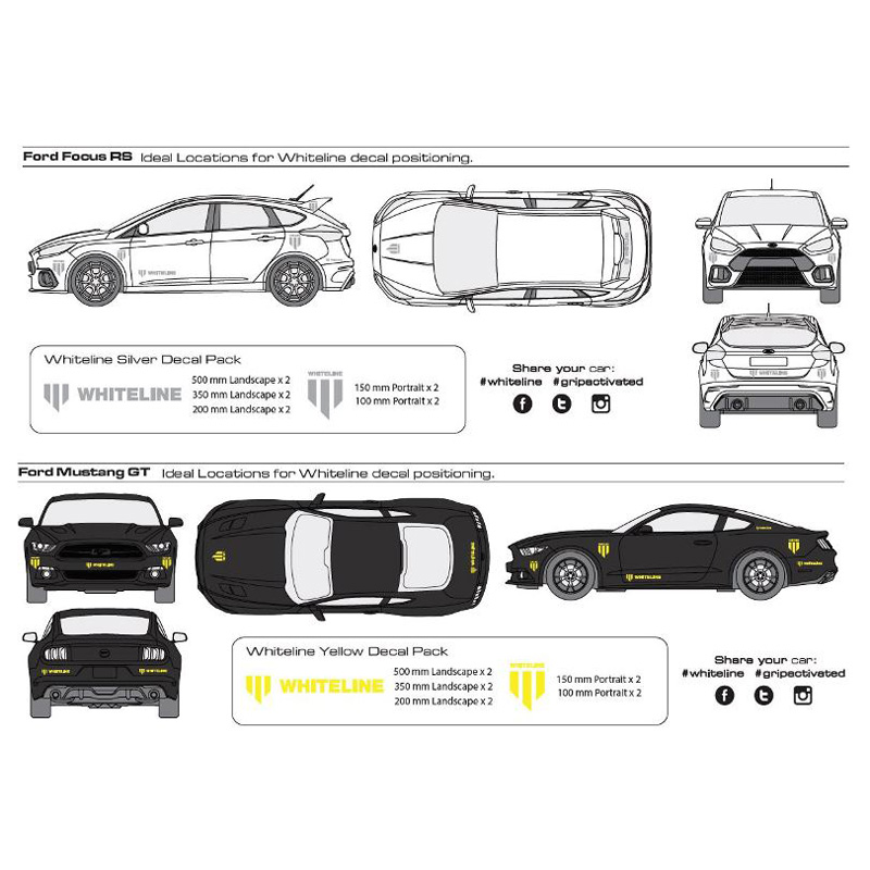 Whiteline Whiteline Sticker Kit 10-Delig Wit
