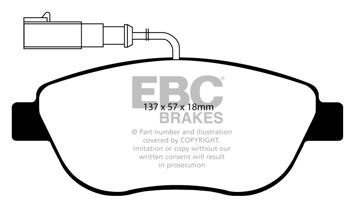 EBC Brakes FIAT Stilo 1.9 TD (120) 2005-2007 Remblokken voorzijd