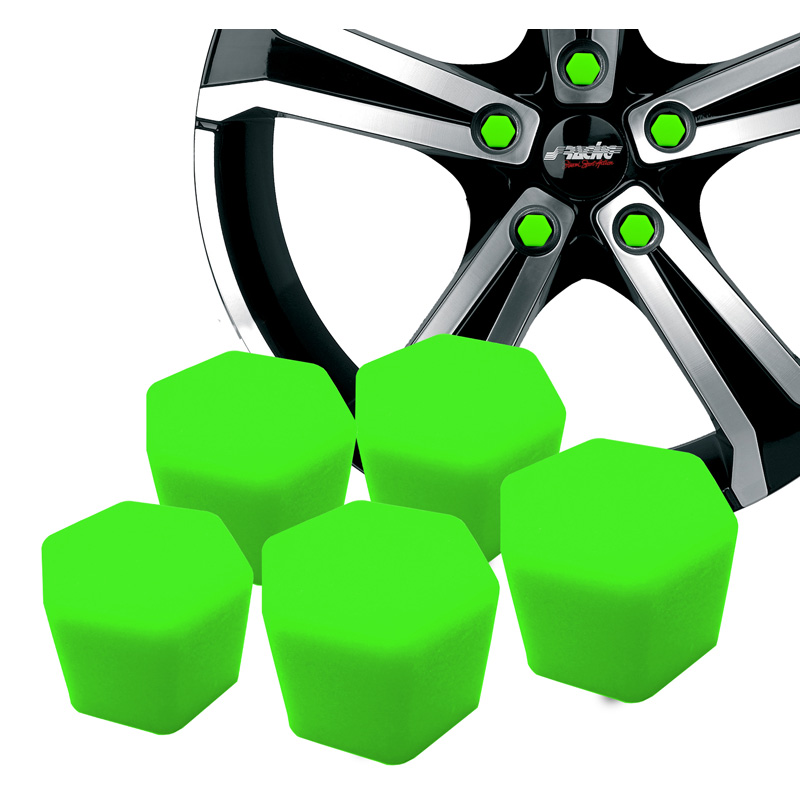 Simoni Racing Wielmoerkapjes Soft Sil - 19mm - Groen - Set van 20 stuks