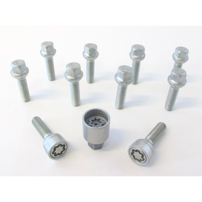 H&R Wielboutenset bolkonisch R12 M12x1.50 - Lengte 43mm - 10 stuks (Bv.  Mercedes) - incl. wielsloten
