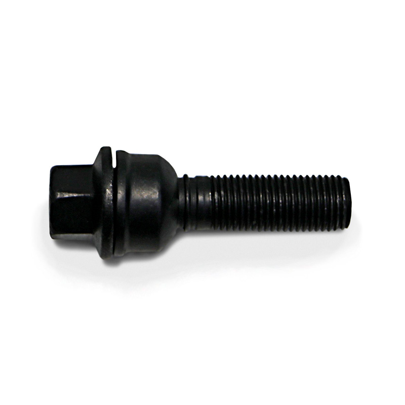 H&R Wielbout bolkonisch met beweegbare ring R14 M14x1.50 - Lengte 38mm - Zwart (bv.  Audi Q3, Q5)