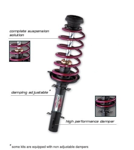 Verlagingsset Seat Leon, Typ 1P, VA tot 1020 kg, strut 50 mm Vog
