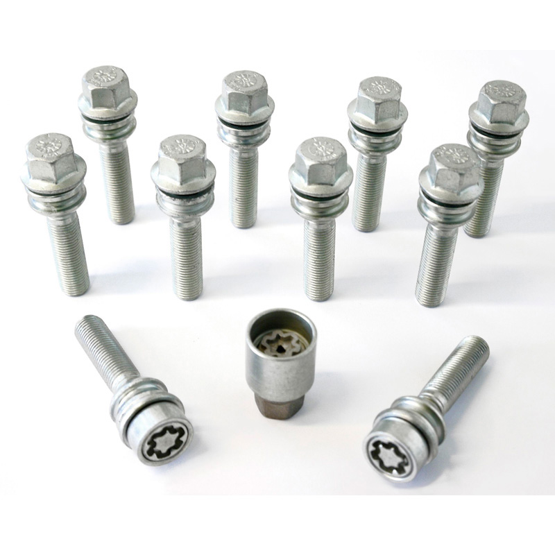 H&R Wielboutenset bolkonisch met bewegende ring R14 M15x1.25 - Lengte 64mm - 10 stuks - incl. wielsloten