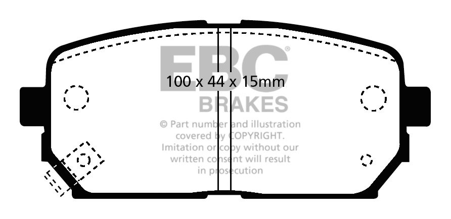 EBC Brakes KIA Carens 1.6 TD 2010-.. Remblokken achterzijde gree