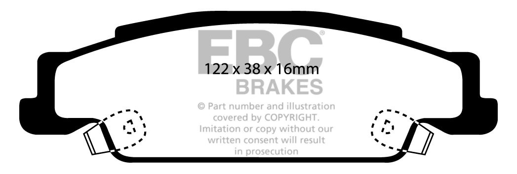 EBC Brakes CADILLAC STS 4.6 2009-.. Remblokken achterzijde green