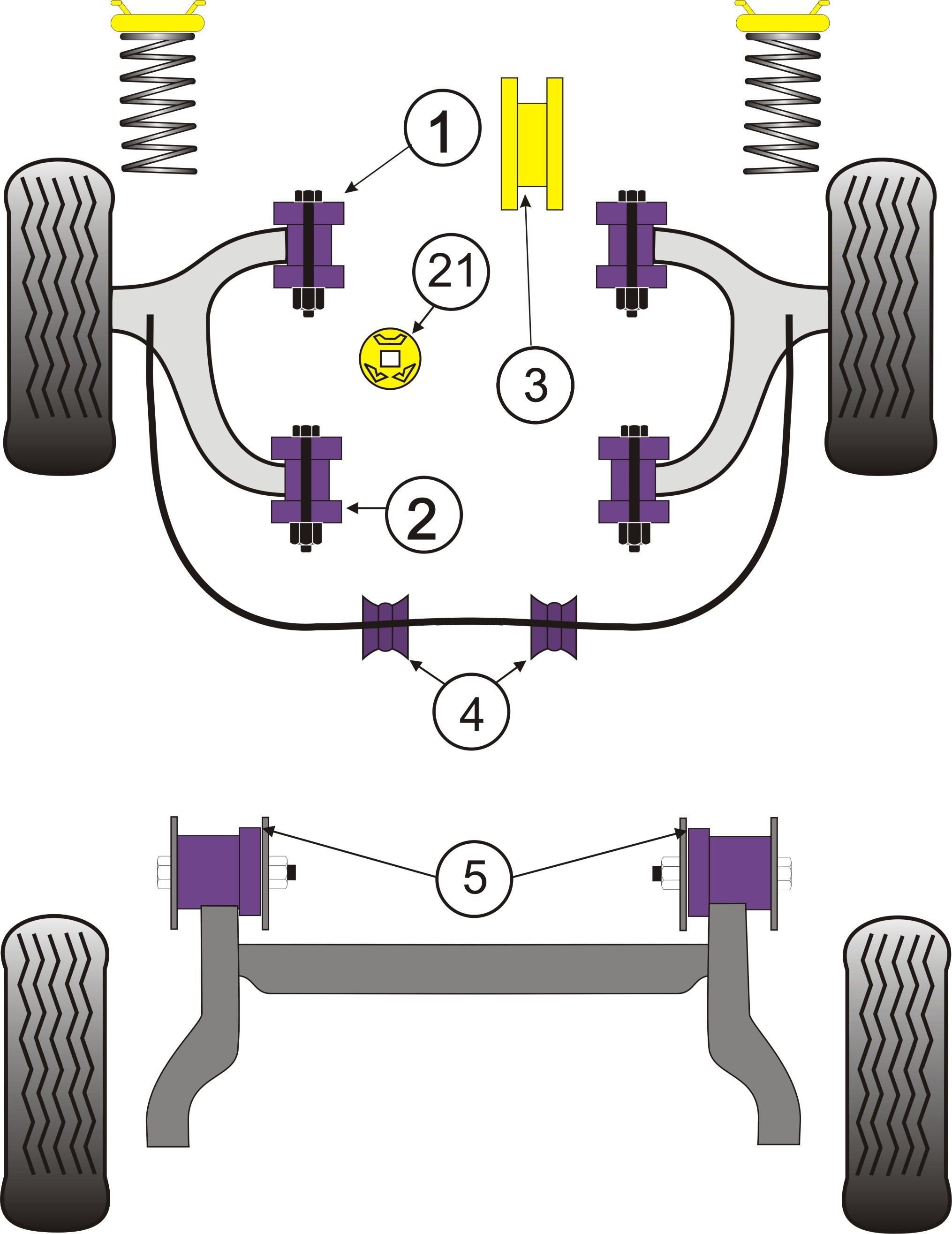 Opel ASTRA MODELS Front Lower Engine Mount Insert Kit - PowerFle
