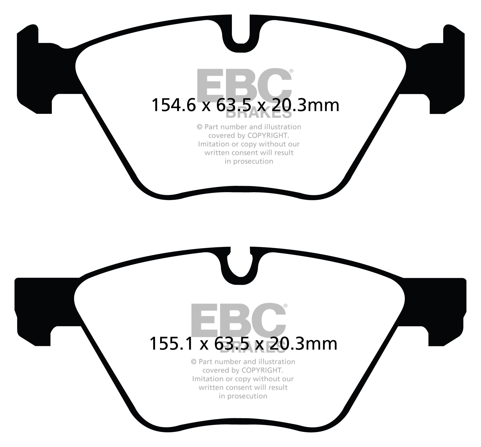 EBC Brakes BMW 120 2.0 TD (177)(E81)(E87) 2007-2010 Remblokken v