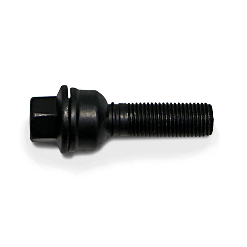 H&R Wielbout bolkonisch met beweegbare ring R14 M14x1.50 - Lengte 48mm - Zwart (bv.  Audi Q3, Q5)