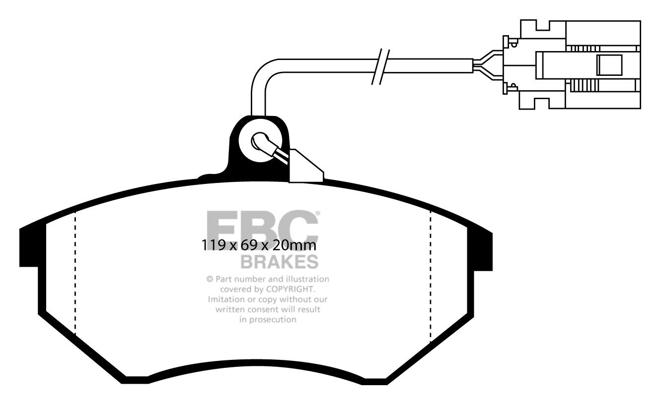EBC Brakes VW Vento 2.8 92-95 Remblokken voorzijde redstuff