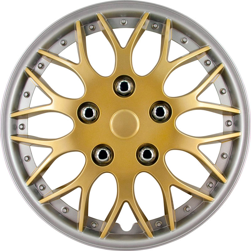 4-Delige Wieldoppenset Missouri 14-inch goud/zilveren rand